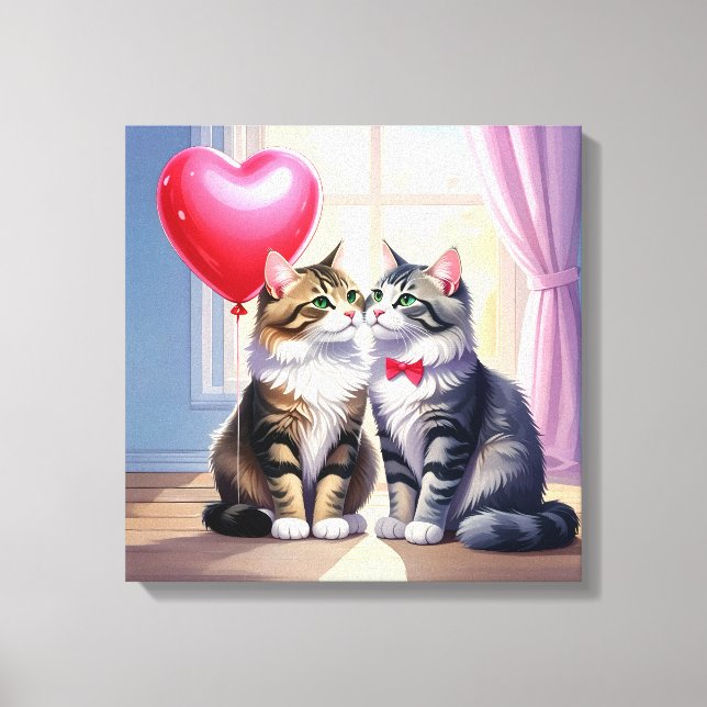 Cat Love Canvas Print (Front)