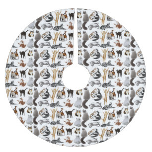 Cat Love Christmas Tree Skirt