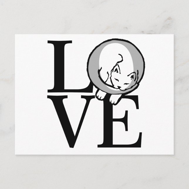 Cat Love Click to Customise Decor Colour Postcard (Front)