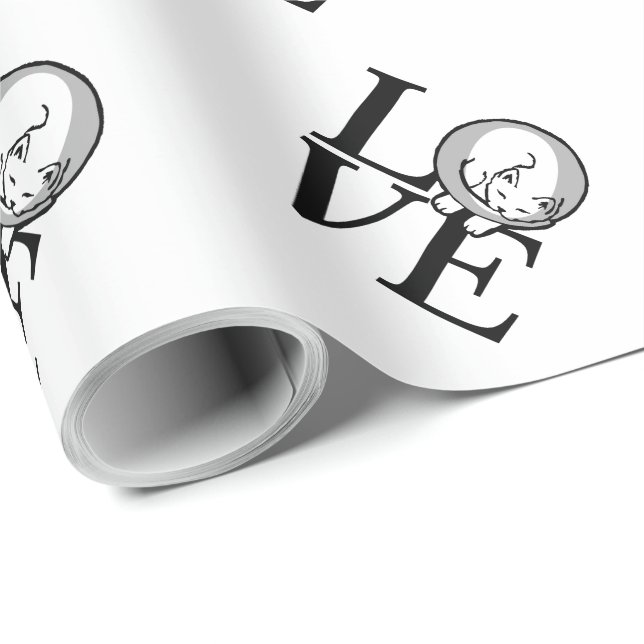 Cat Love Click to Customise Decor Colour Wrapping Paper (Roll Corner)