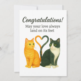 Cat Love Greeting Card: Wedding, Anniversary, Cele Holiday Card