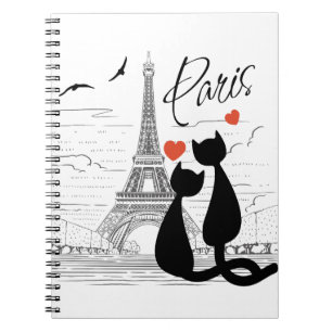 Cat love in Paris Notebook