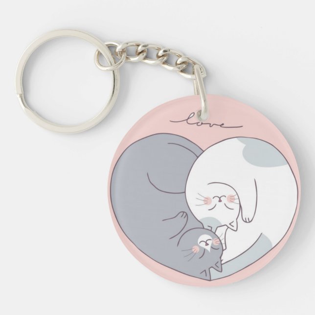 Cat Love Keychain (Front)