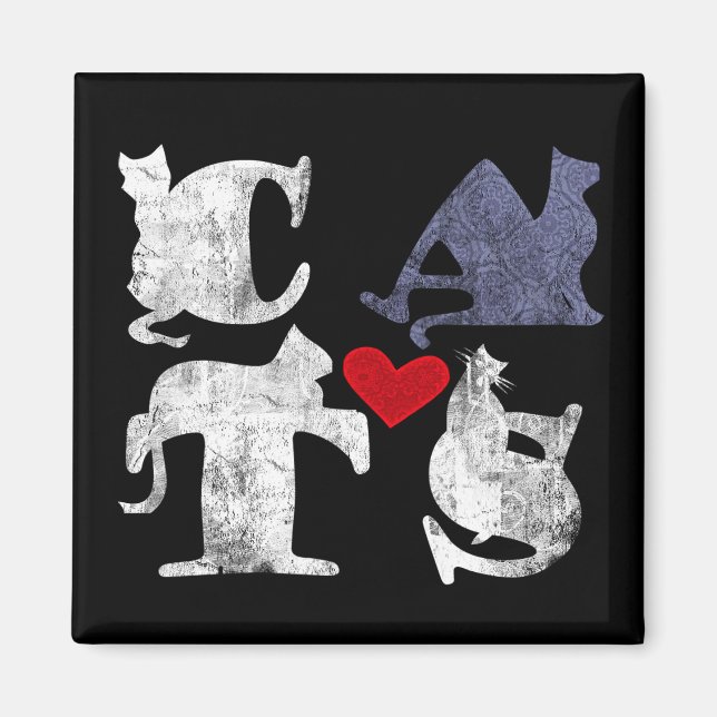 'Cat Love' Magnet (Front)