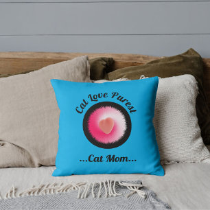 Cat Love Purest Personalised Funny Quote Sky Blue Cushion