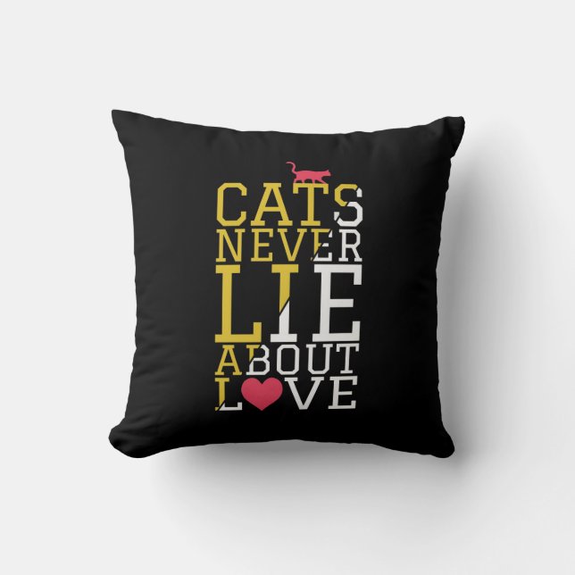 Cat Love Truth Quote Cushion (Front)