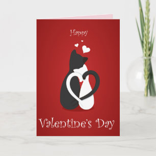 Cat love valentines day greeting card