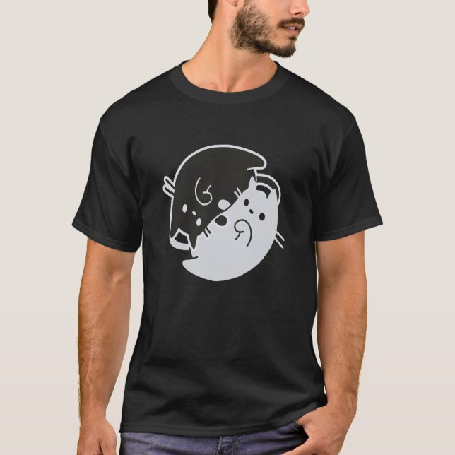 Cat Love Yin Yang Vibes Feline Yoga QiGong Ying T-Shirt (Front)