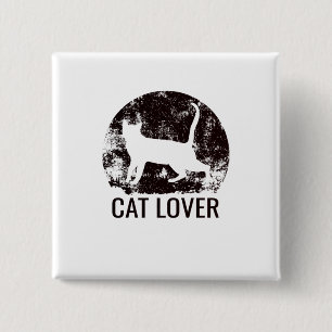 Cat Lover 15 Cm Square Badge