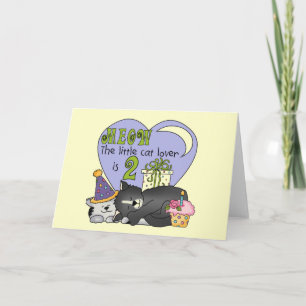 Cat Lover 2nd Birthday Tshirts and Gifts Card