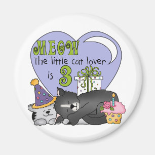 Cat Lover 3rd Birthday T shirts and Gifts Magnet