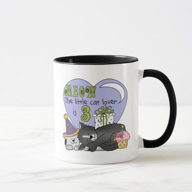 Cat Lover 3rd Birthday T shirts and Gifts Mug (Right)