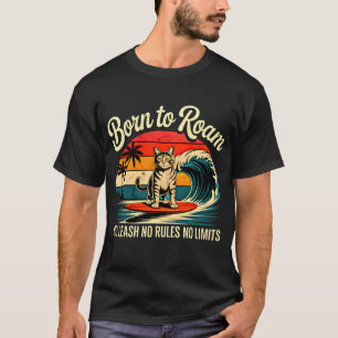Cat Lover Adventurous Surf Cat Gift for Free Spiri T-Shirt
