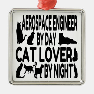 Cat Lover Aerospace Engineer Metal Tree Decoration