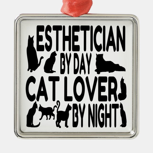Cat Lover Aesthetician Metal Tree Decoration (Front)