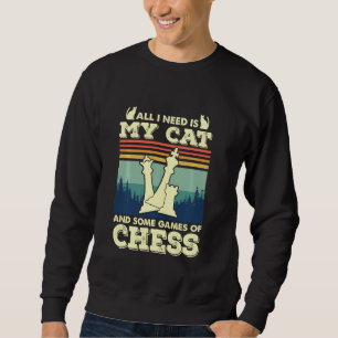 Cat Lover And Chess Player Sweatshirt