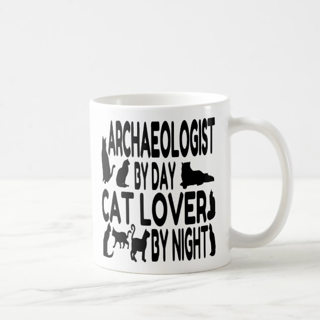 Cat Lover Archaeologist Coffee Mug (Right)
