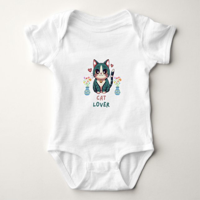 Cat Lover Baby Bodysuit (Front)