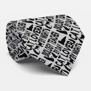 Cat Lover Biology Teacher Tie