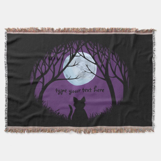 Cat Lover Blanket Le Chat Fat Cat Throw Blanket (Front)