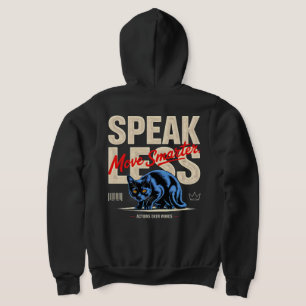 Cat Lover Bold Motivational Street Art Speak Less  Hoodie