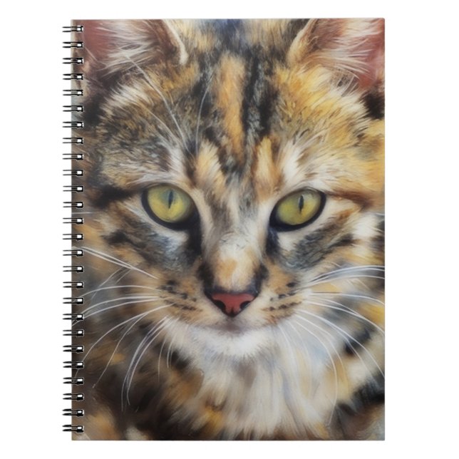 Cat Lover Calico Cat Art Journal Notebook (Front)