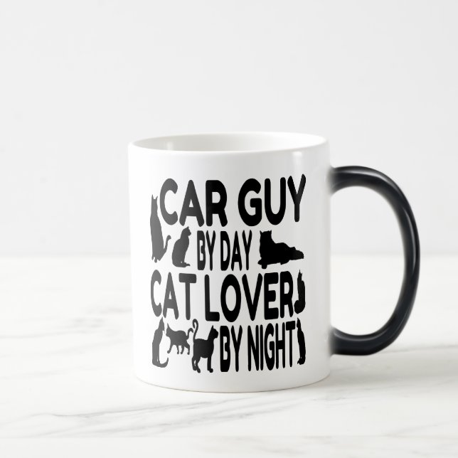 Cat Lover Car Guy Magic Mug (Right)