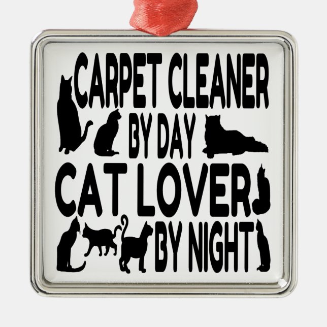 Cat Lover Carpet Cleaner Metal Tree Decoration (Front)