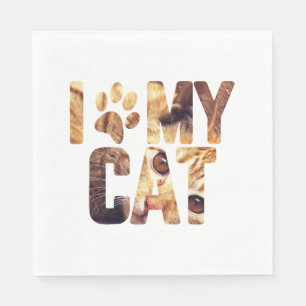 Cat Lover Cat Family Cat Parents Present My Cat Napkin