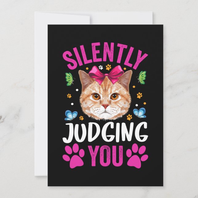Cat Lover | Cat Silently Judging You Invitation (Front)