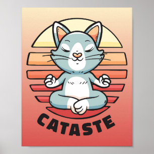 Cat Lover Cataste Yoga Cat Poster