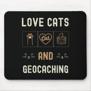 Cat Lover Cats And Geocaching Kittens Pet Men Wome Mouse Mat
