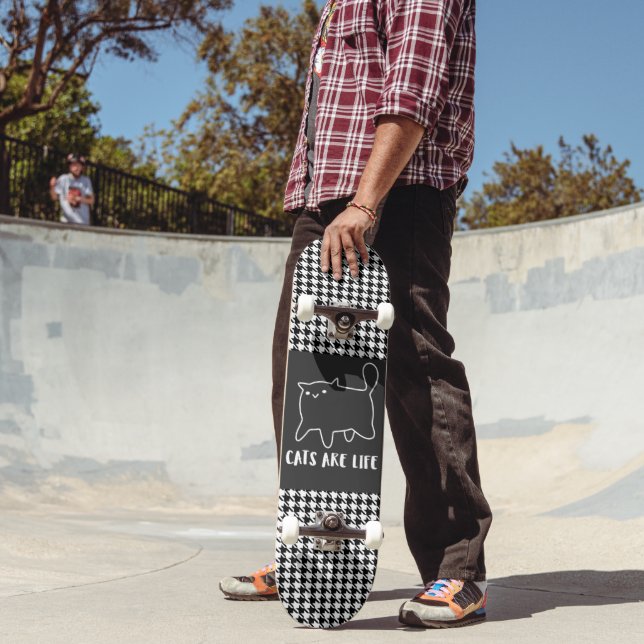 CAT LOVER CATS ARE LIFE SKATEBOARD DECK  (Outdoor 2)