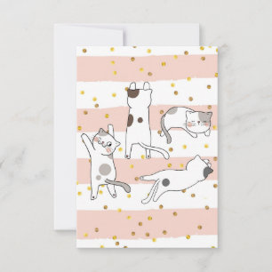 Cat Lover Cats Around RSVP Card