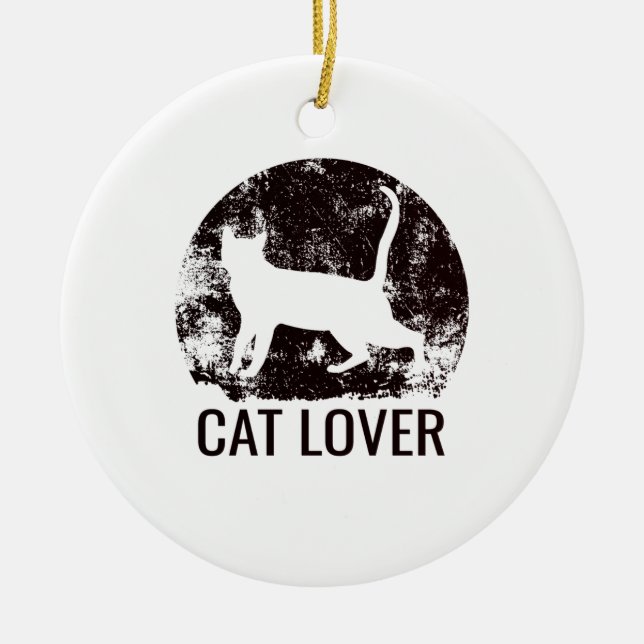 Cat Lover Ceramic Tree Decoration (Front)