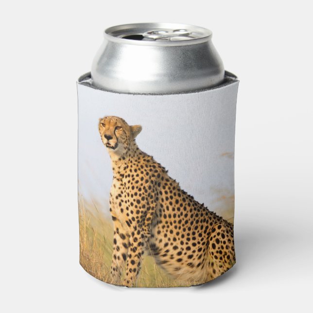 Cat lover cheetah photo can cooler (Can Front)