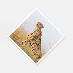 Cat lover cheetah photo napkin