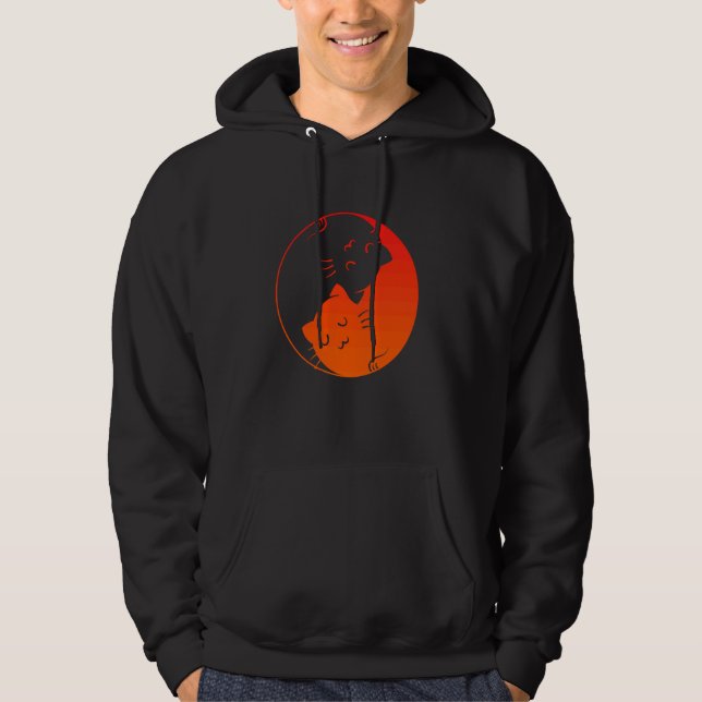 Cat Lover Chinese Character China Fan Signs Symbol Hoodie (Front)