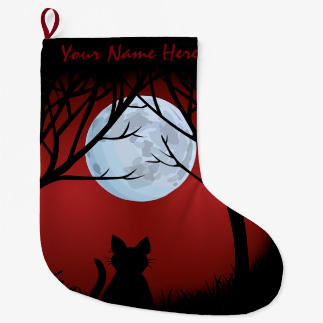 Cat Lover Christmas Stocking Customised Stocking (Front)