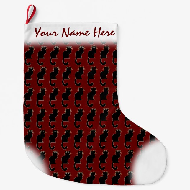 Cat Lover Christmas Stocking Customised Stocking (Front)