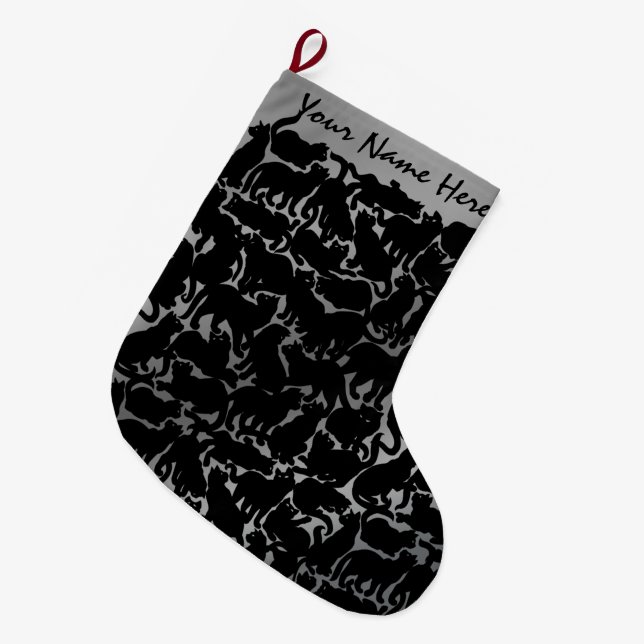Cat Lover Christmas Stocking Customised Stocking (Front (Hanging))