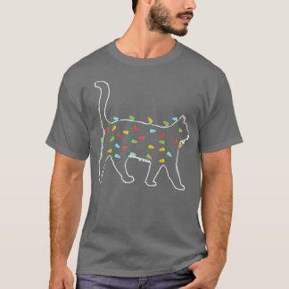 Cat Lover Christmas Tree Light Pajama Xmas Gifts  T-Shirt