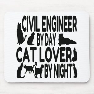 Cat Lover Civil Engineer Mouse Mat