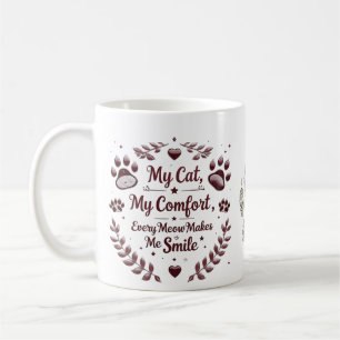 Cat Lover Classic Mug – 11 oz Pink Gold Elegance