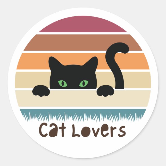 Cat Lover Classic Round Sticker (Front)