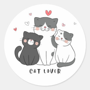 Cat Lover Classic Round Sticker