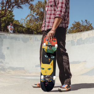 CAT LOVER COLORFUL CATS ART SKATEBOARD