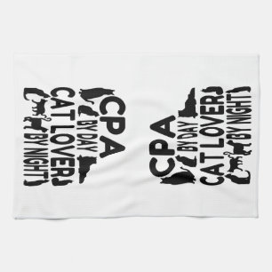 Cat Lover CPA Tea Towel