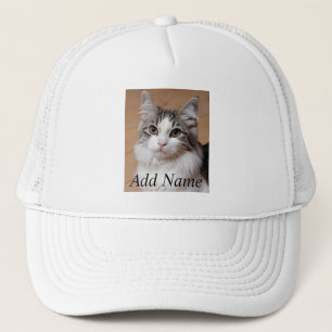 Cat Lover Custom Photo and Name Personalised Trucker Hat