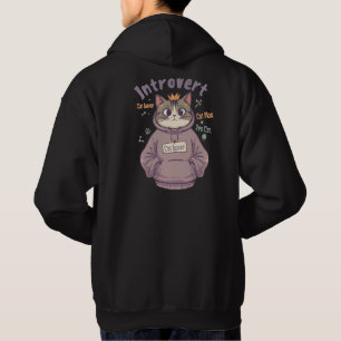 Cat Lover Cute Hoodie Cat Mum Introvert Kawaii Cat